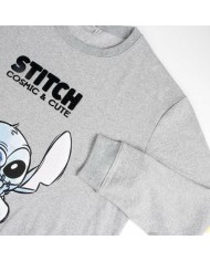 Felpa senza Cappuccio Unisex Stitch Grigio Felpa senza Cappuccio Unisex Stitch Grigio