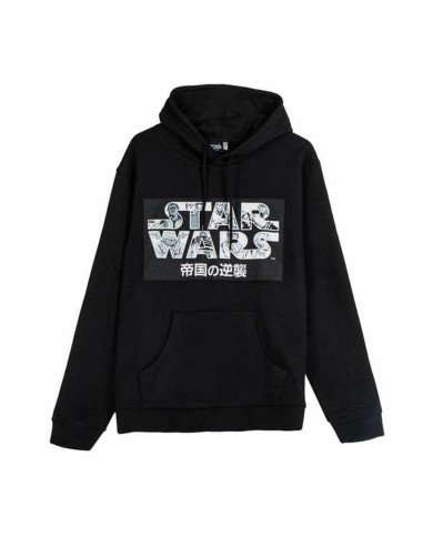 Felpa con Cappuccio Unisex Star Wars Nero Felpa con Cappuccio Unisex Star Wars Nero