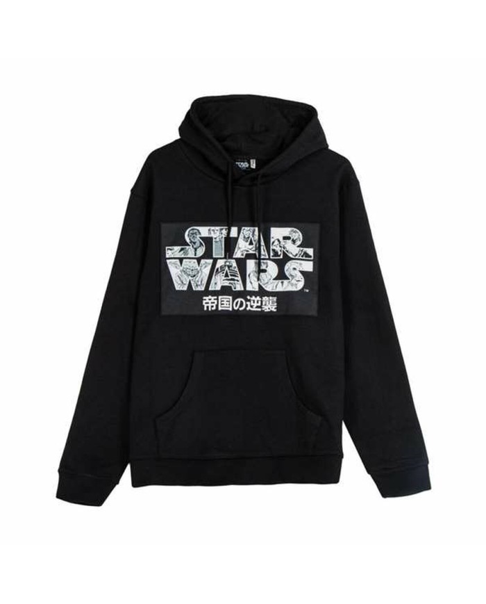 Felpa con Cappuccio Unisex Star Wars Nero Felpa con Cappuccio Unisex Star Wars Nero