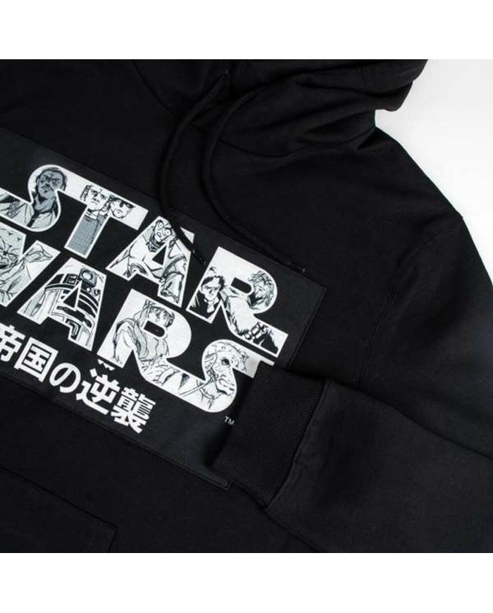 Felpa con Cappuccio Unisex Star Wars Nero Felpa con Cappuccio Unisex Star Wars Nero