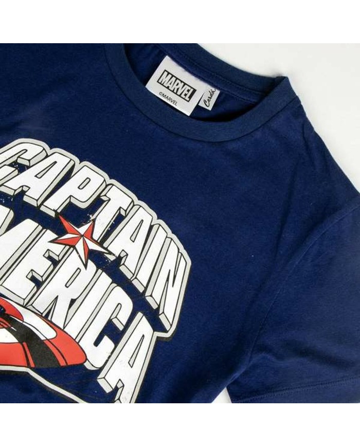 Maglia a Maniche Corte Bambino The Avengers Azzurro