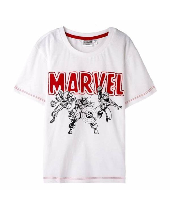 Maglia a Maniche Corte Bambino Marvel Bianco Maglia a Maniche Corte Bambino Marvel Bianco