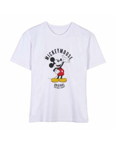 Maglia a Maniche Corte Donna Mickey Mouse Bianco Maglia a Maniche Corte Donna Mickey Mouse Bianco