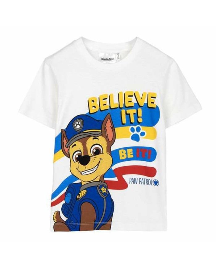 Maglia a Maniche Corte Bambino The Paw Patrol Bianco