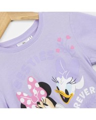 Maglia a Maniche Corte per Bambini Minnie Mouse Viola