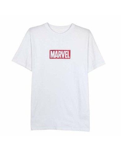Maglia a Maniche Corte Uomo Marvel Bianco Maglia a Maniche Corte Uomo Marvel Bianco