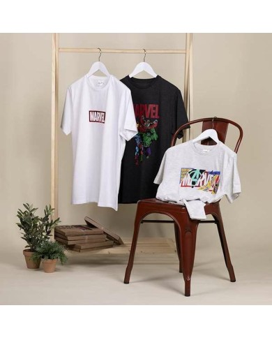 Maglia a Maniche Corte Uomo Marvel Bianco Maglia a Maniche Corte Uomo Marvel Bianco