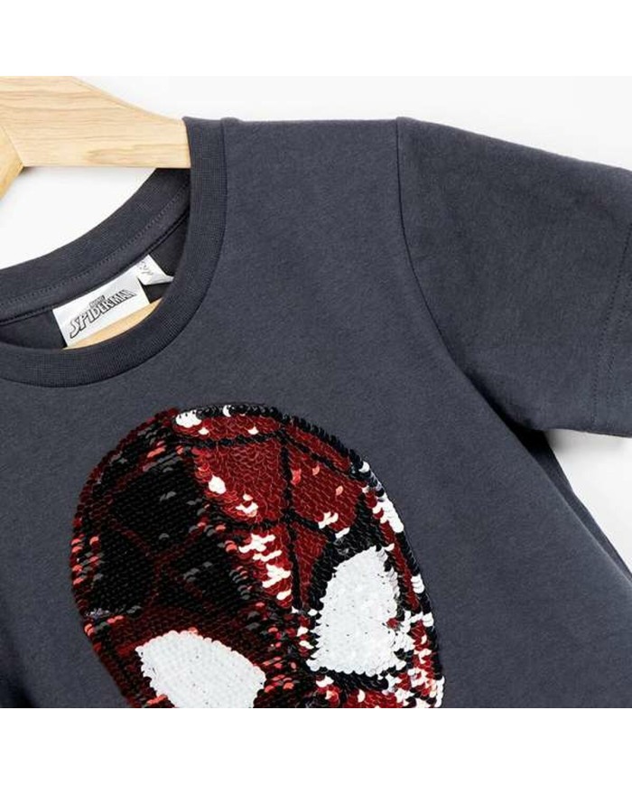 Maglia a Maniche Corte Bambino Spider-Man Grigio scuro