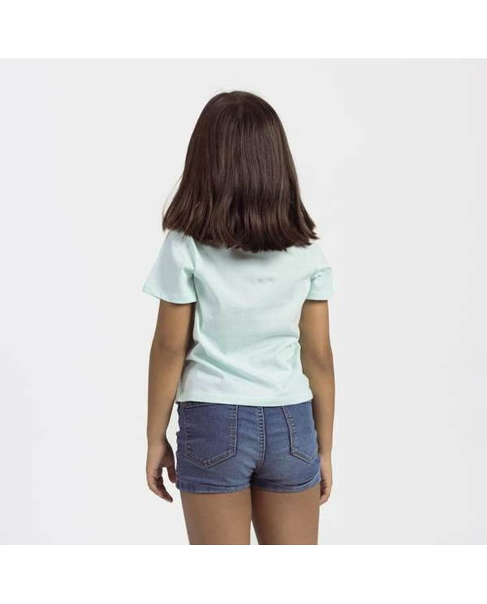 Maglia a Maniche Corte per Bambini Stitch Verde Turchese