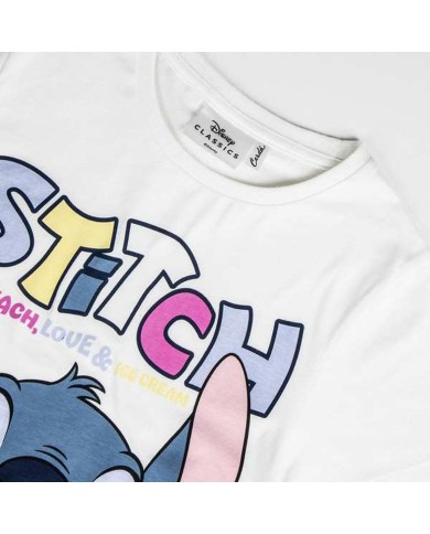 Maglia a Maniche Corte per Bambini Stitch Bianco Maglia a Maniche Corte per Bambini Stitch Bianco