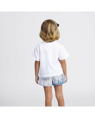 Maglia a Maniche Corte per Bambini Stitch Bianco