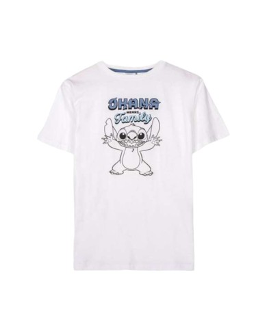 Maglia a Maniche Corte Uomo Stitch Bianco Maglia a Maniche Corte Uomo Stitch Bianco