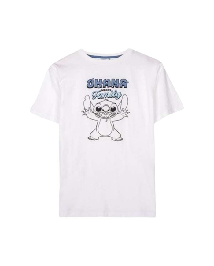 Maglia a Maniche Corte Uomo Stitch Bianco