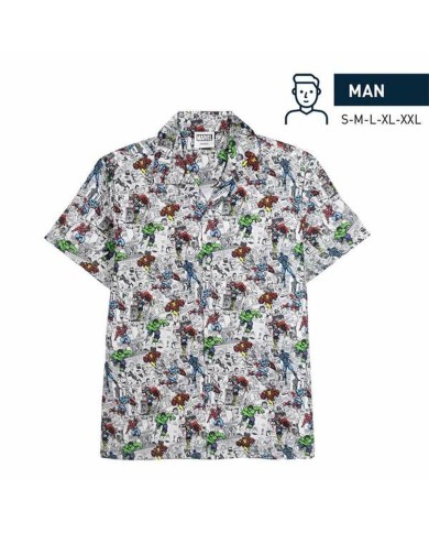 Maglia a Maniche Corte Uomo Marvel Grigio chiaro