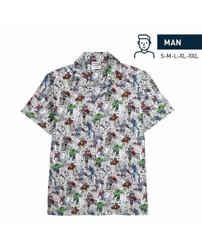 Maglia a Maniche Corte Uomo Marvel Grigio chiaro