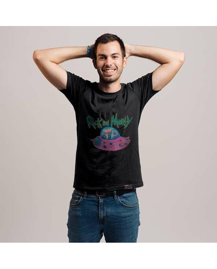 Maglia a Maniche Corte Uomo Rick and Morty Nero