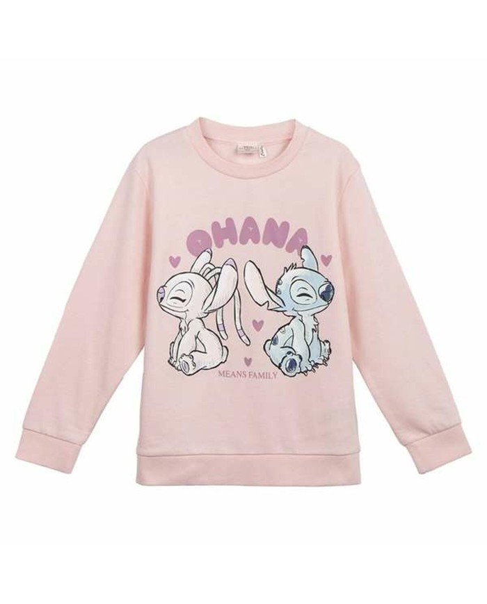 Felpa per Bambini Stitch Rosa