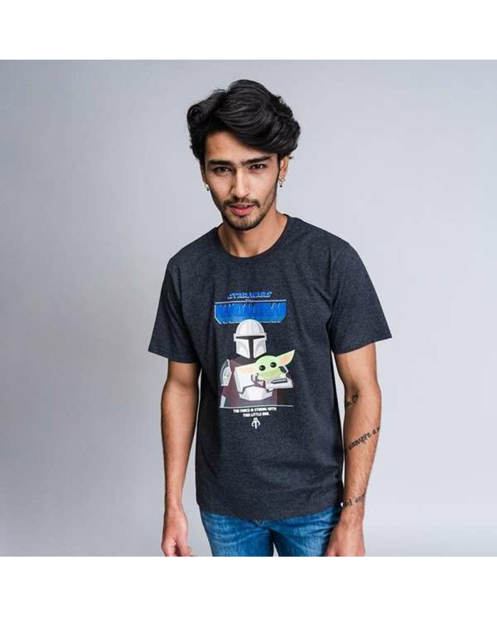 Maglia a Maniche Corte Uomo The Mandalorian Nero