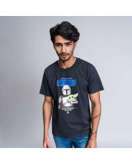 Maglia a Maniche Corte Uomo The Mandalorian Nero