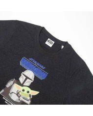 Maglia a Maniche Corte Uomo The Mandalorian Nero
