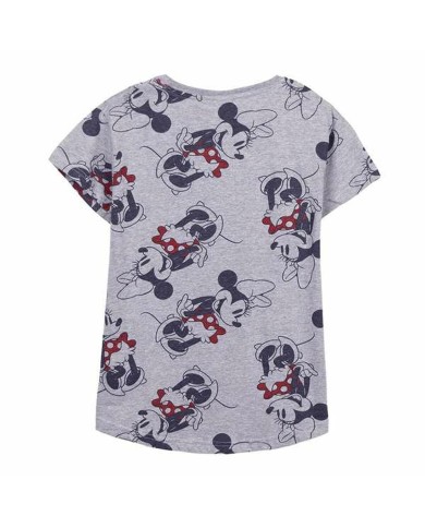Maglia a Maniche Corte Donna Minnie Mouse Grigio