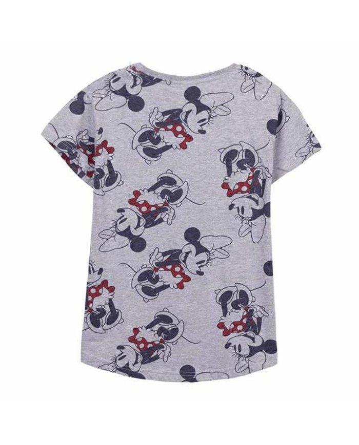 Maglia a Maniche Corte Donna Minnie Mouse Grigio Maglia a Maniche Corte Donna Minnie Mouse Grigio