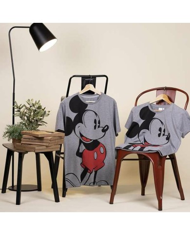 Maglia a Maniche Corte Donna Mickey Mouse Grigio scuro Maglia a Maniche Corte Donna Mickey Mouse Grigio scuro