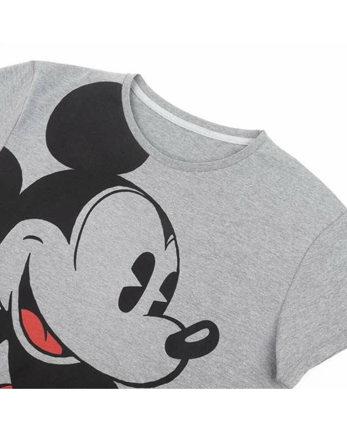 Maglia a Maniche Corte Donna Mickey Mouse Grigio scuro Maglia a Maniche Corte Donna Mickey Mouse Grigio scuro