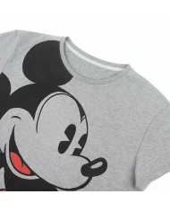 Maglia a Maniche Corte Donna Mickey Mouse Grigio scuro Maglia a Maniche Corte Donna Mickey Mouse Grigio scuro