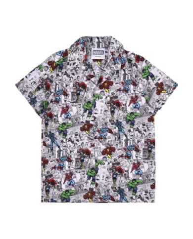 Maglia a Maniche Corte per Bambini Marvel Grigio chiaro Maglia a Maniche Corte per Bambini Marvel Grigio chiaro