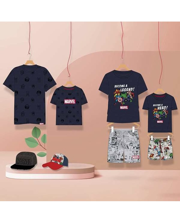 Maglia a Maniche Corte Uomo Marvel Blu scuro Maglia a Maniche Corte Uomo Marvel Blu scuro