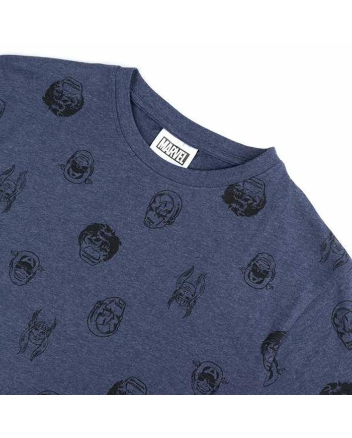 Maglia a Maniche Corte Uomo Marvel Blu scuro Maglia a Maniche Corte Uomo Marvel Blu scuro