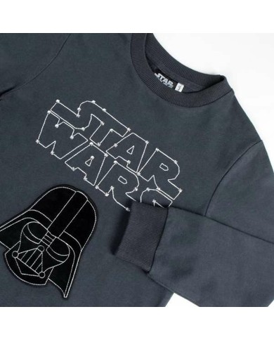 Felpa senza Cappuccio Bambino Star Wars Grigio scuro Felpa senza Cappuccio Bambino Star Wars Grigio scuro