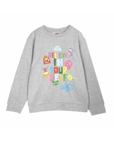 Felpa senza Cappuccio Unisex Inside Out Grigio Felpa senza Cappuccio Unisex Inside Out Grigio