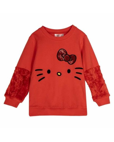 Felpa senza Cappuccio Unisex Hello Kitty Rosso Felpa senza Cappuccio Unisex Hello Kitty Rosso