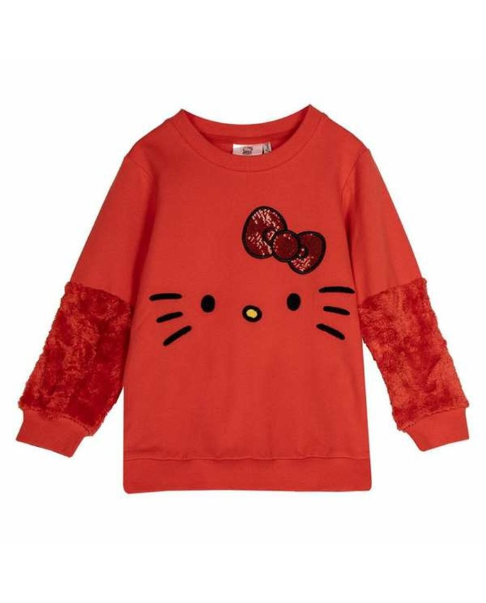Felpa senza Cappuccio Unisex Hello Kitty Rosso Felpa senza Cappuccio Unisex Hello Kitty Rosso