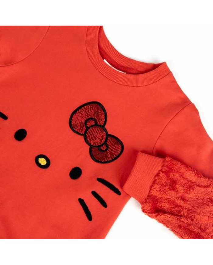 Felpa senza Cappuccio Unisex Hello Kitty Rosso Felpa senza Cappuccio Unisex Hello Kitty Rosso
