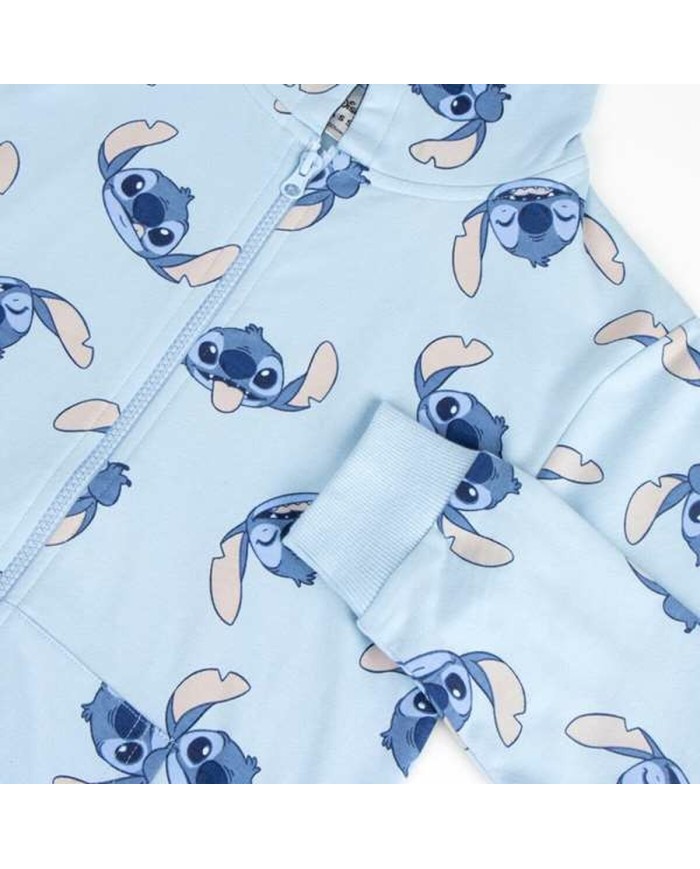 Felpa con Cappuccio da Bambina Stitch Azzurro Chiaro Felpa con Cappuccio da Bambina Stitch Azzurro Chiaro