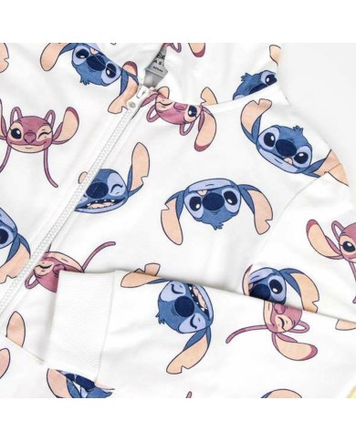 Felpa con Cappuccio da Bambina Stitch Beige Felpa con Cappuccio da Bambina Stitch Beige