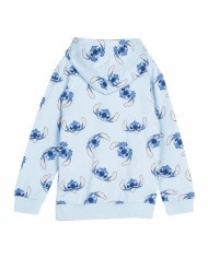 Felpa con Cappuccio da Bambina Stitch Azzurro Chiaro Felpa con Cappuccio da Bambina Stitch Azzurro Chiaro
