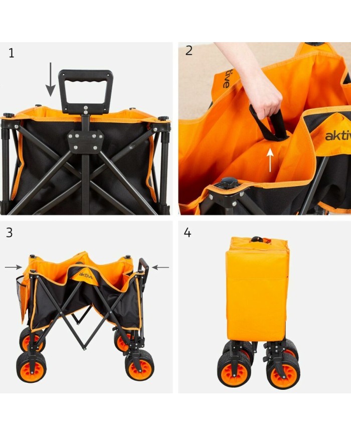 Carrello Multiuso Aktive Arancio 86 x 44 x 53 cm Pieghevole Spiaggia