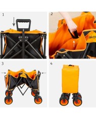Carrello Multiuso Aktive Arancio 86 x 44 x 53 cm Pieghevole Spiaggia