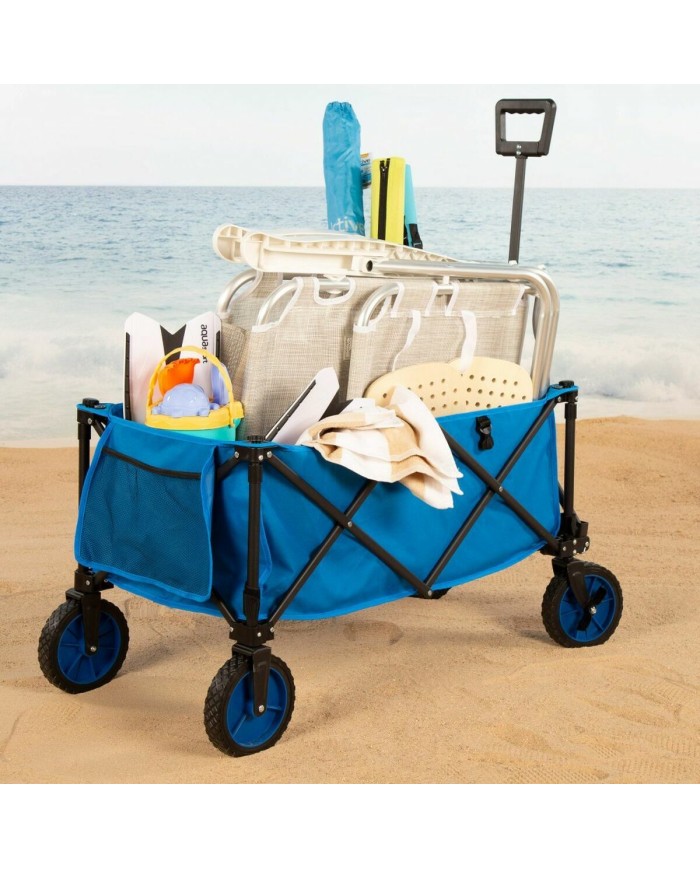 Carrello Multiuso Aktive Azzurro Nero 88 x 47 x 53 cm Pieghevole Spiaggia Carrello Multiuso Aktive Azzurro Nero 88 x 47 x 53 cm Pieghevole Spiaggia