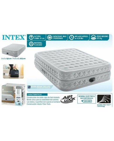 Materassino Gonfiabile Intex 152 x 203 x 51 cm 272 kg Materassino Gonfiabile Intex 152 x 203 x 51 cm 272 kg