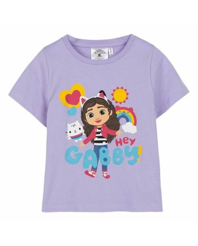 Maglia a Maniche Corte per Bambini Gabby's Dollhouse Bianco Maglia a Maniche Corte per Bambini Gabby's Dollhouse Bianco