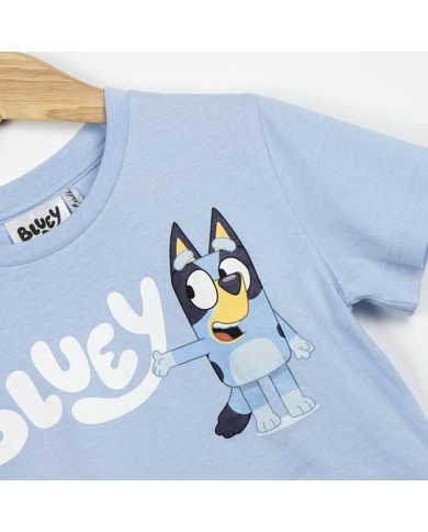 Maglia a Maniche Corte per Bambini Bluey Azzurro Chiaro Maglia a Maniche Corte per Bambini Bluey Azzurro Chiaro
