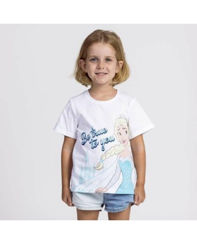 Maglia a Maniche Corte per Bambini Frozen Bianco Maglia a Maniche Corte per Bambini Frozen Bianco