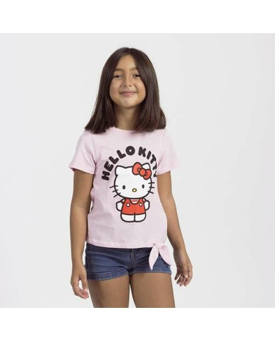 Maglia a Maniche Corte per Bambini Hello Kitty Rosa chiaro Maglia a Maniche Corte per Bambini Hello Kitty Rosa chiaro