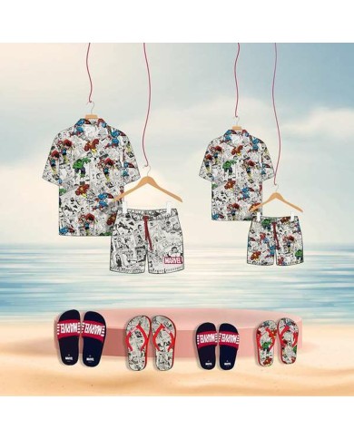 Maglia a Maniche Corte per Bambini Marvel Grigio chiaro Maglia a Maniche Corte per Bambini Marvel Grigio chiaro