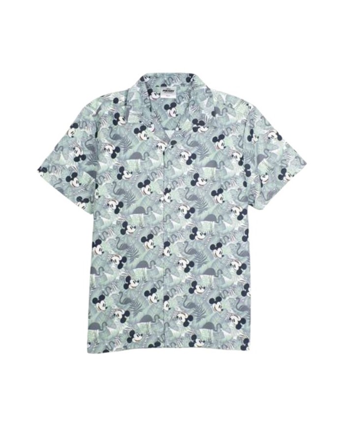 Maglia a Maniche Corte Uomo Mickey Mouse Verde Chiaro Maglia a Maniche Corte Uomo Mickey Mouse Verde Chiaro